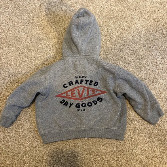 Baby Levis Zip Hoodies Jacket size 18m Grey Sherpa Lined - Picture 3 of 12